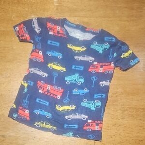 Carter's Navy T-Shirt with Colorful Vehicle Print